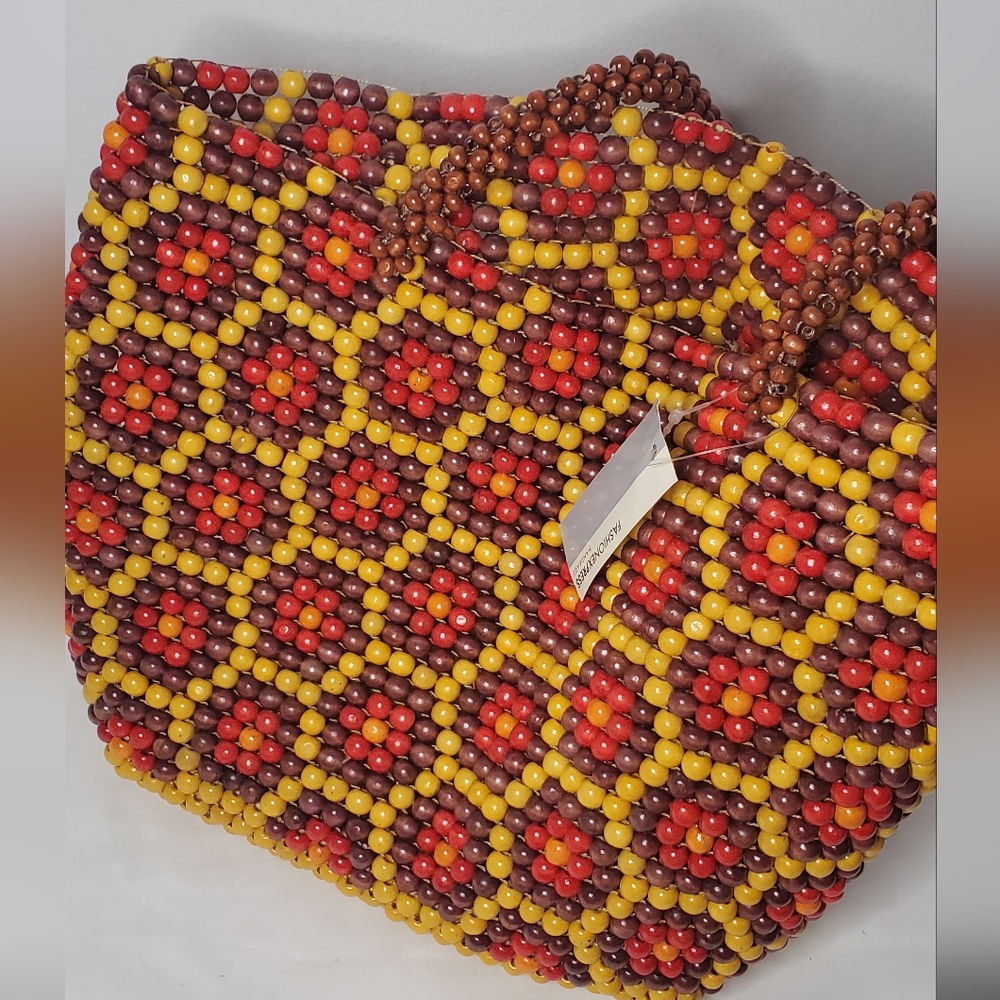 NWT FASHION EXPRESS handbags -a Trendy wooden beaded bag - - Picture 7 of 13